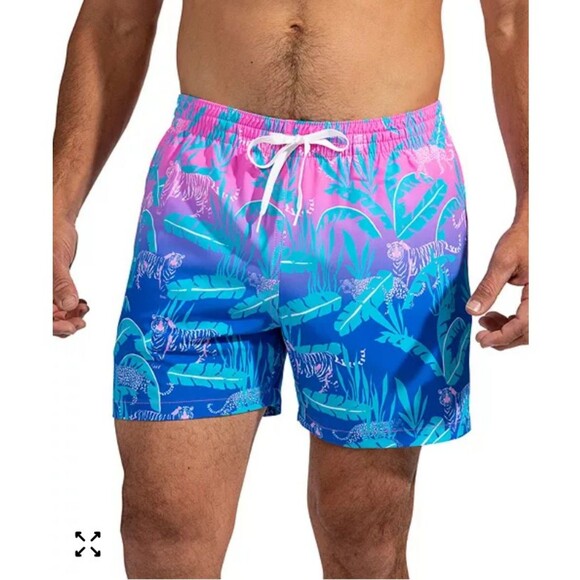Men's Chubbies Swim Trunks with Mesh Liner The Hydrofoils Pink Blue Medium - Picture 1 of 6